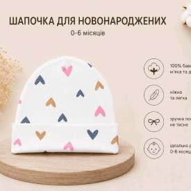 Шапочка для новонародж. дівч. 9 шт. 59392
