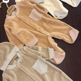 Комбез + шапка велюр хлопчик 56478